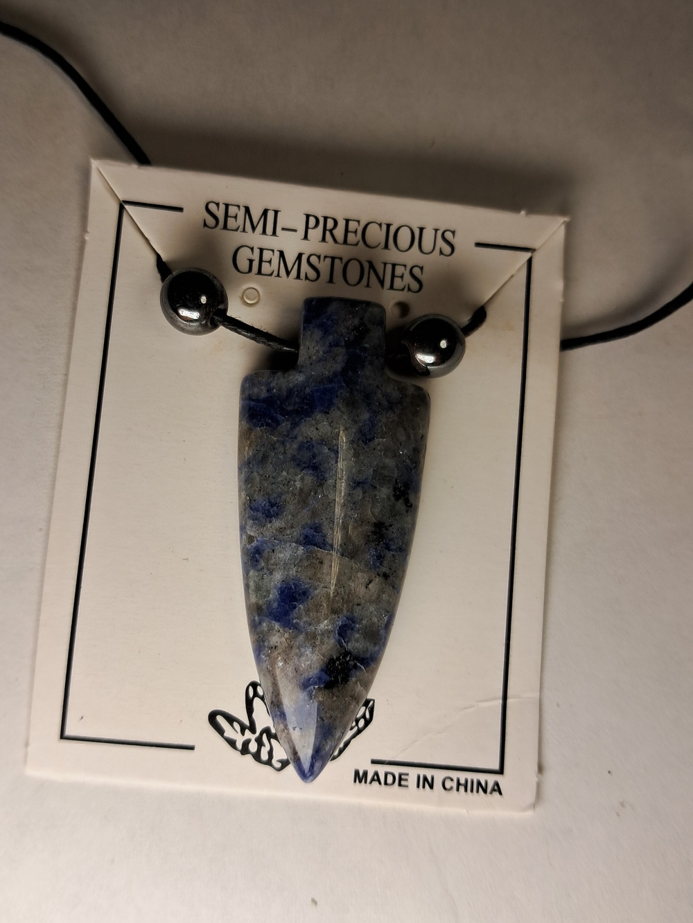 New Sodalite Arrowhead Necklace w/ Adjustable Cord
